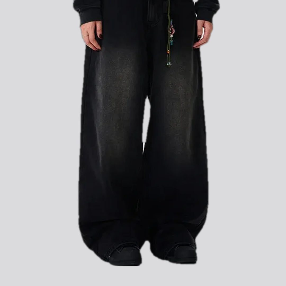 Baggy fit mid rise boho men's jeans