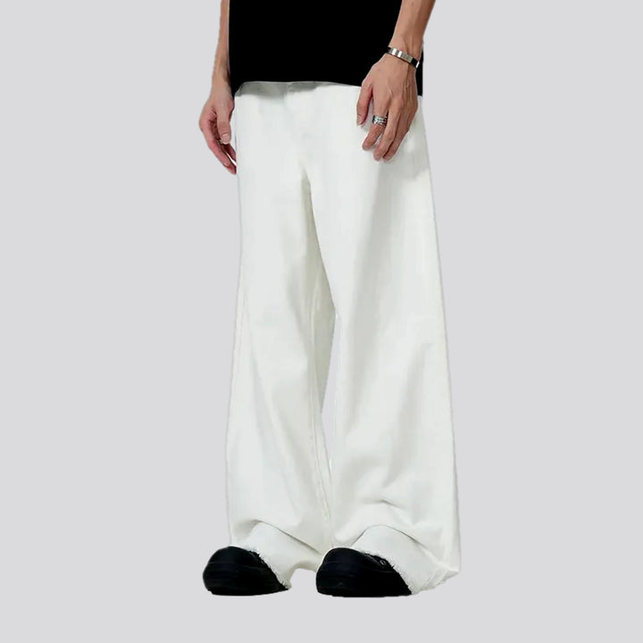 Monochrome style slouchy men's denim pants