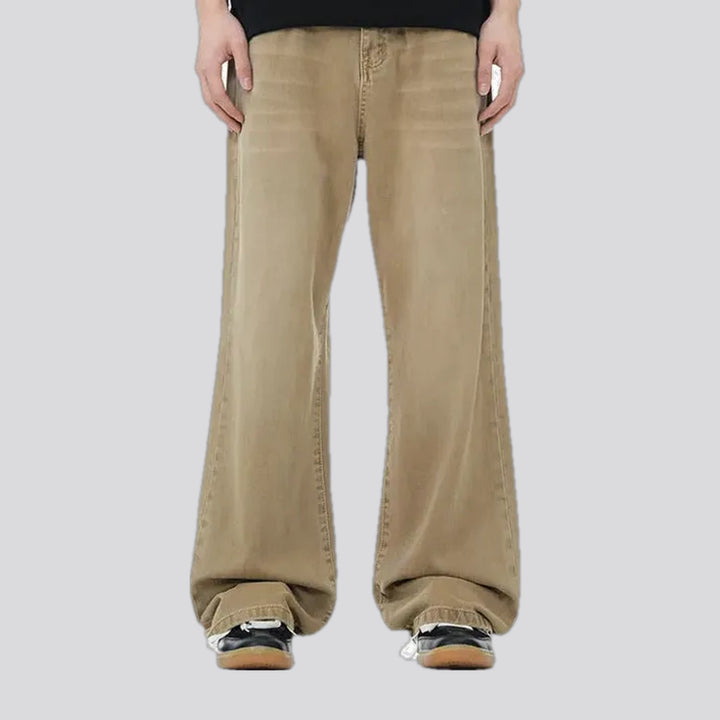 Sanded wide fit street style men's jeans