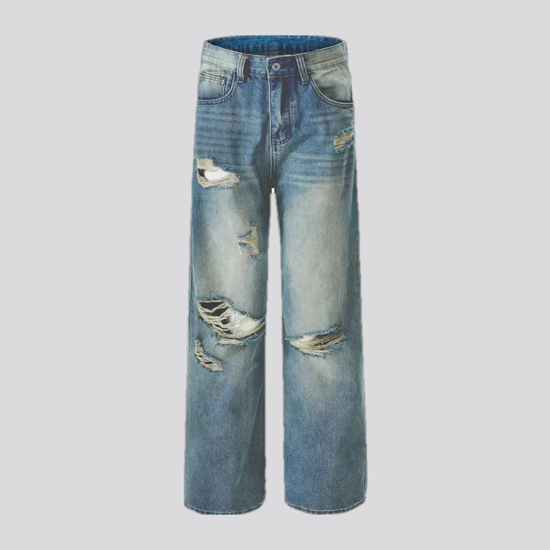 Slouchy stonewashed 90s men's jeans