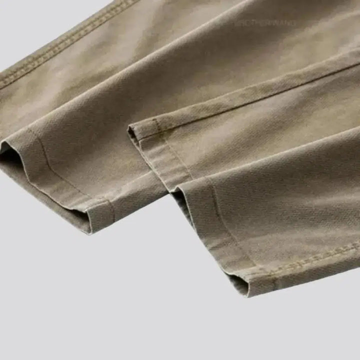 Ultra-thin men's mid-waist jeans